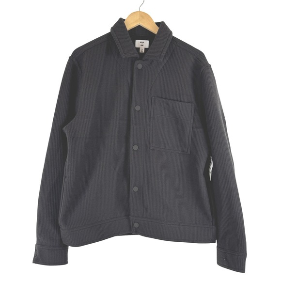 Mode of One Other - Mode of One Mens Ribbed Knit Snap Front Jacket Jet Grey‎ 100194421MN Medium NWT